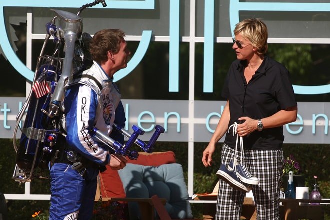 The Rocketman meeting Ellen DeGeneres on the set of her show