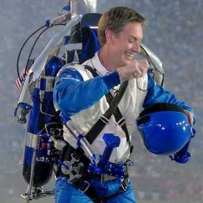 The Rocketman — in his flight suit