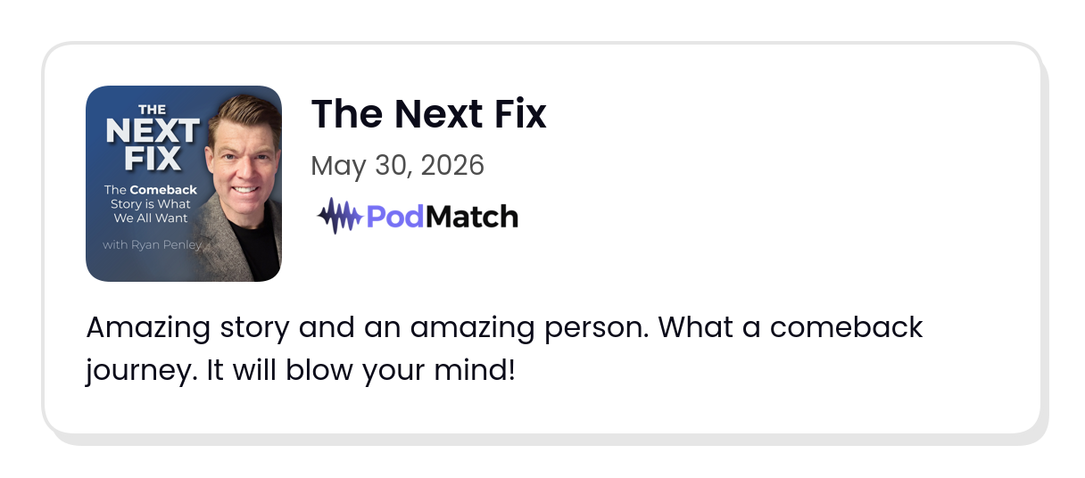 The Next Fix podcast episode — The Comeback Story is What We All Want