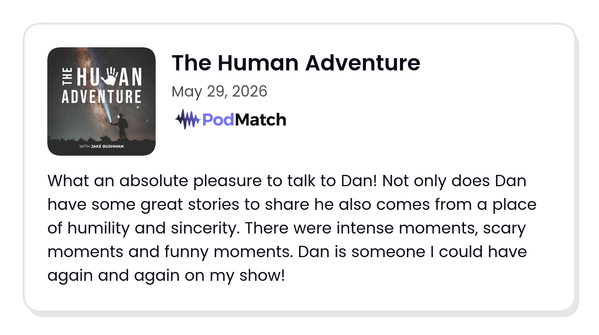 The Human Adventure podcast episode with Jake Bushman featuring The Rocketman